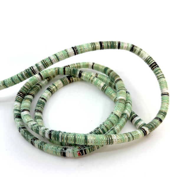Geschenkband, Colinto Kordel, nile grün, schwarz, weiß 6mm